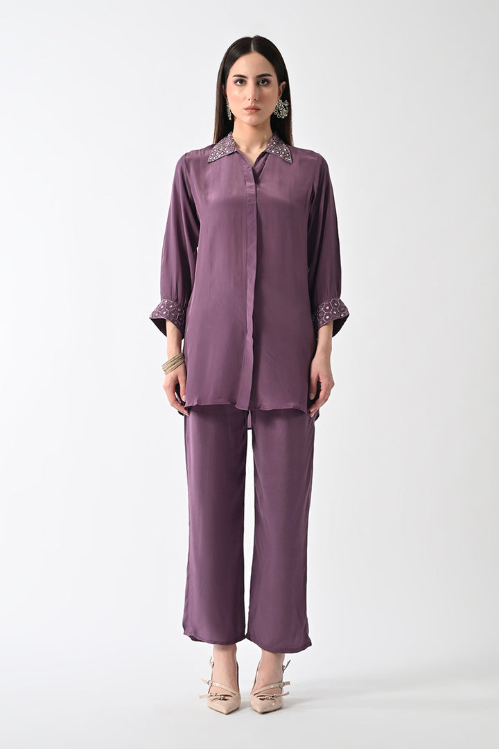 Purple Solid Co-Ord Set