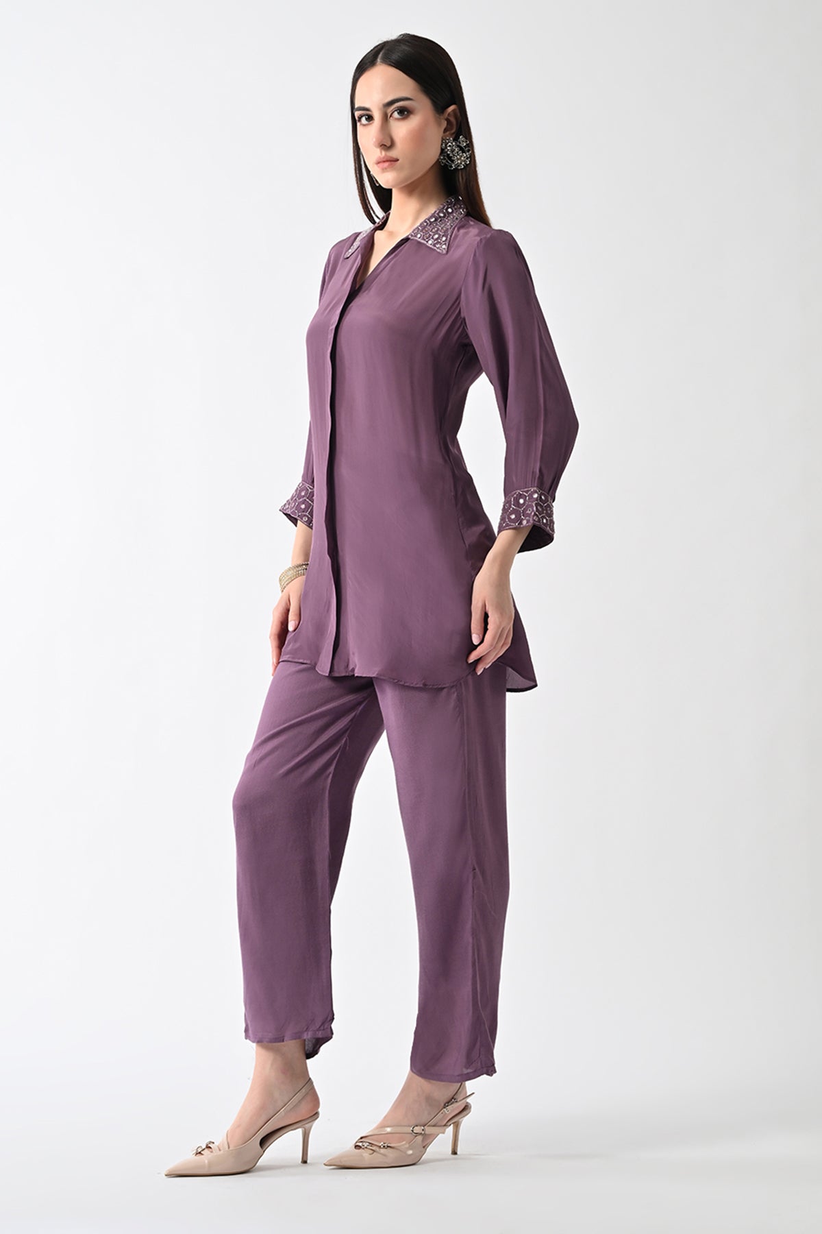 Purple Solid Co-Ord Set