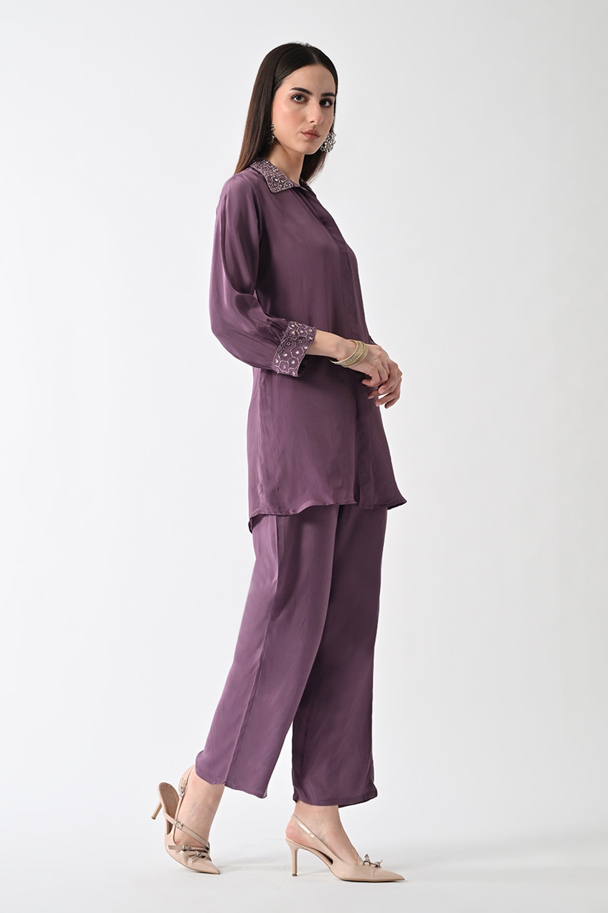 Purple Solid Co-Ord Set