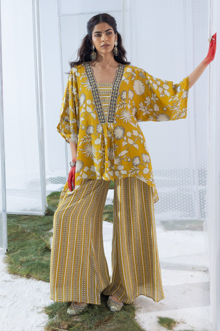Lemon Yellow Printed Cord Set