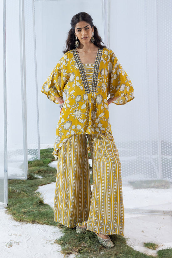 Lemon Yellow Printed Cord Set