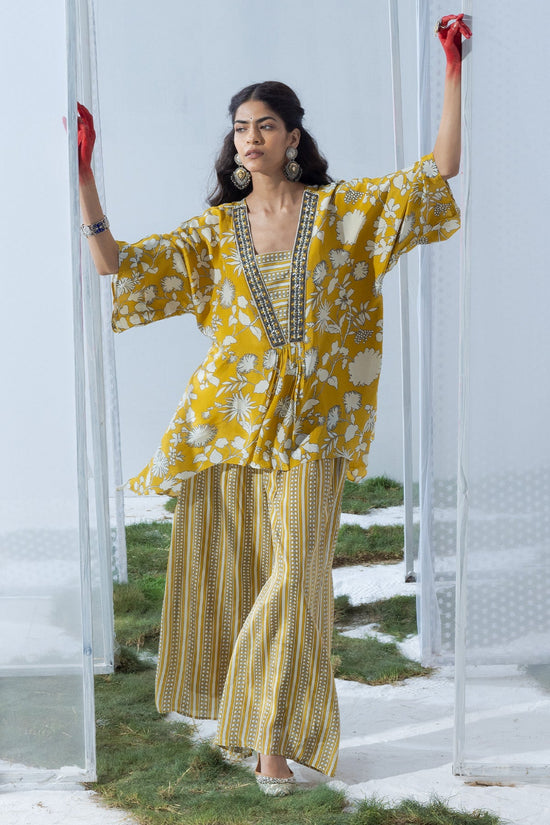 Lemon Yellow Printed Cord Set