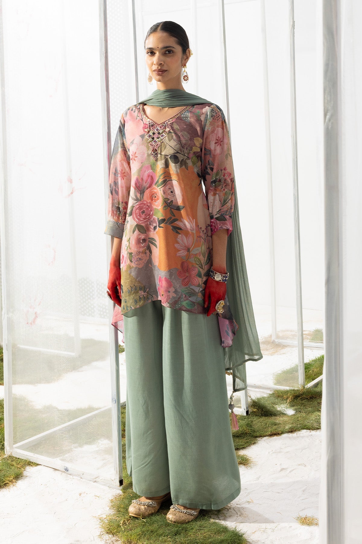 Multi-Printed Kurta 3 Pcs Set
