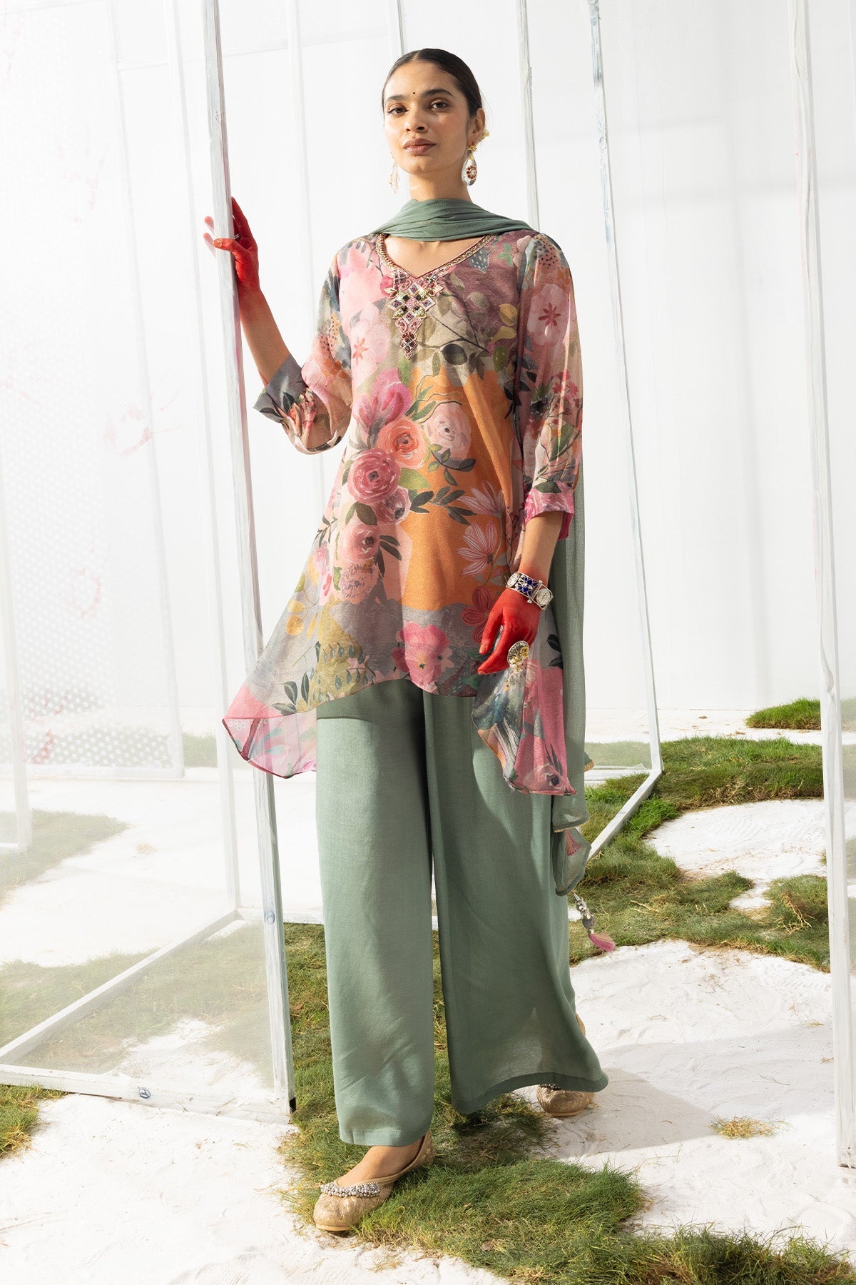Multi-Printed Kurta 3 Pcs Set