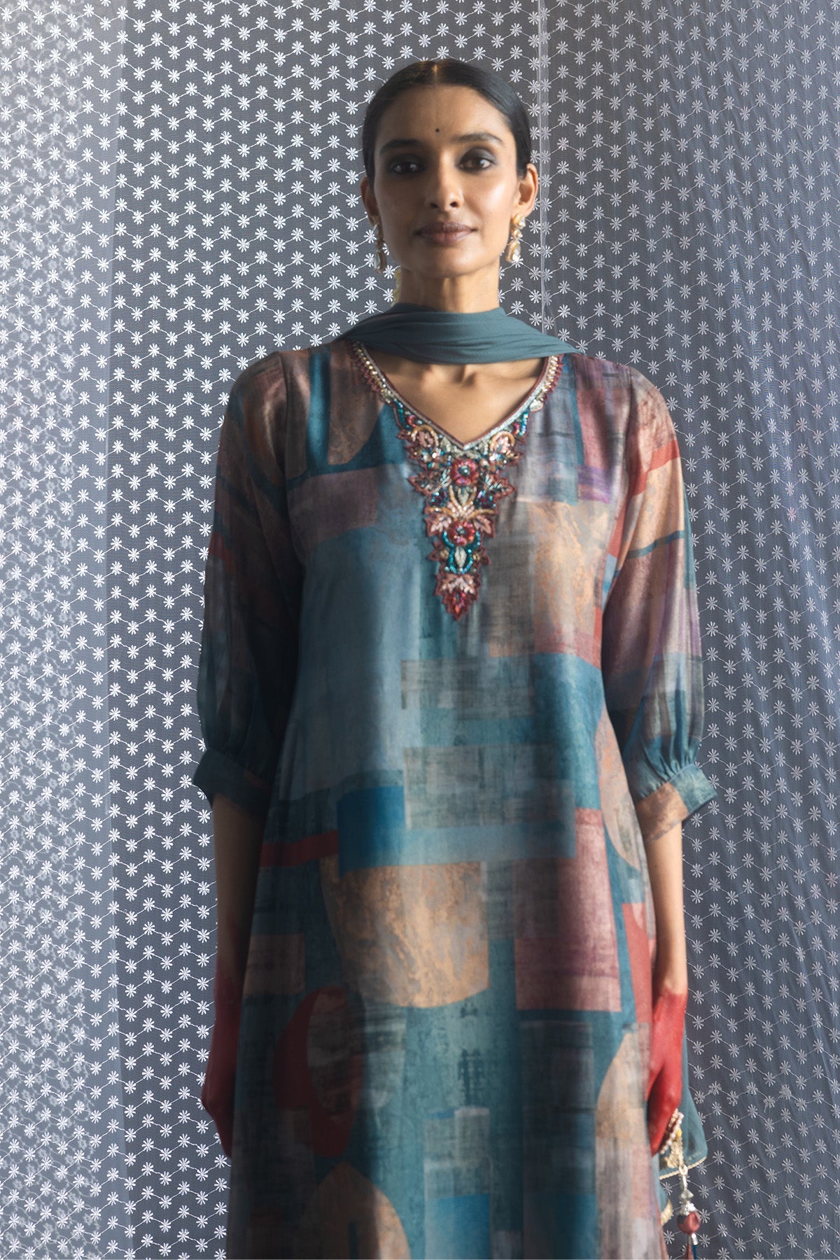 Multi Printed Kurta 3 Pcs Set