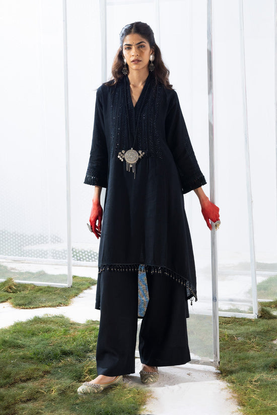 Embellished Black Kurta Set