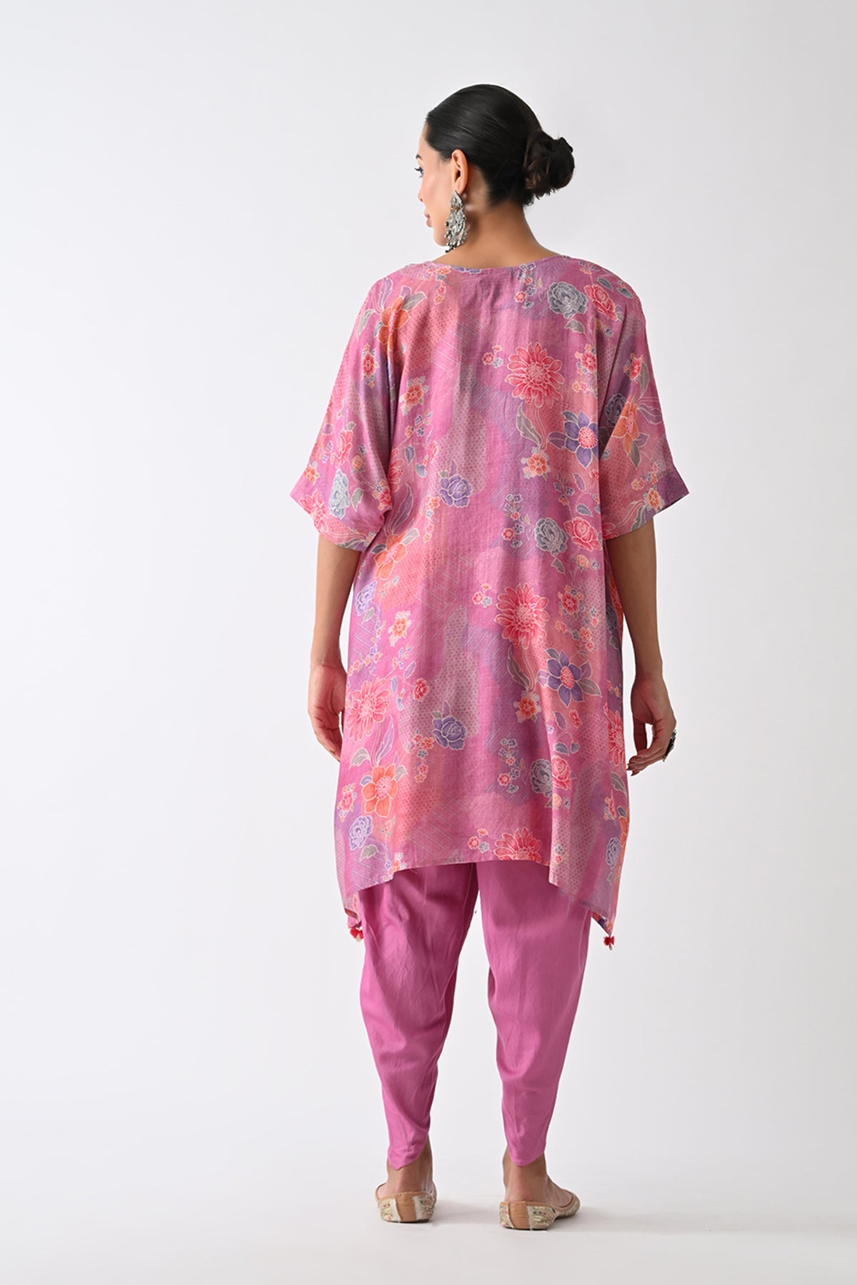 Purple Printed Kaftan 3 Pcs Set