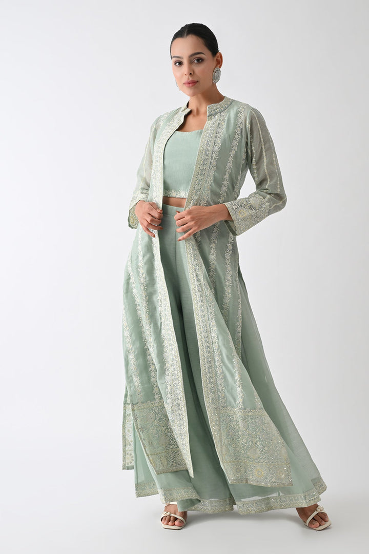 Green Embroidered Co-Ord Set