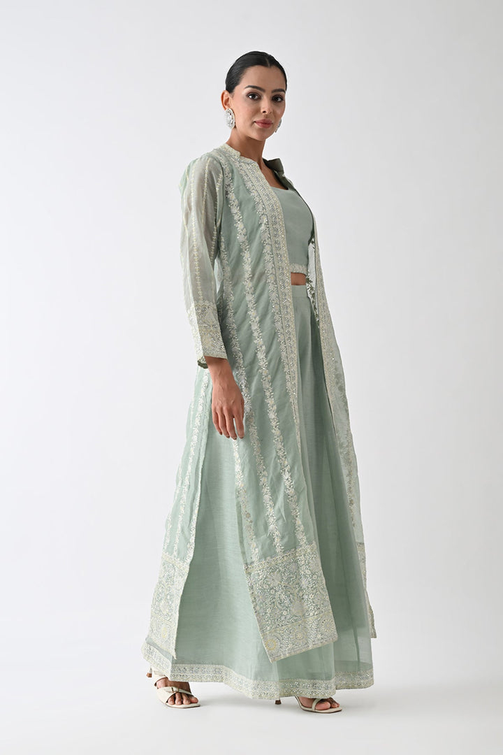Green Embroidered Co-Ord Set