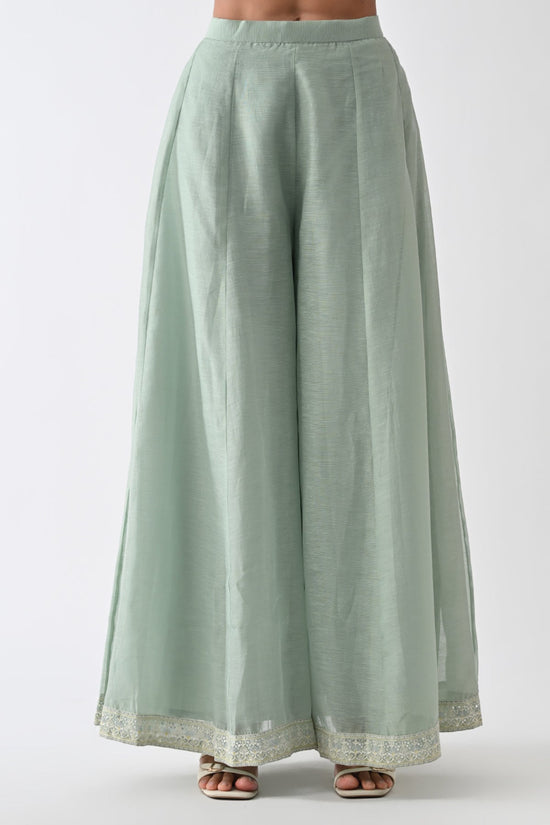 Green Embroidered Co-Ord 3 Pcs Set