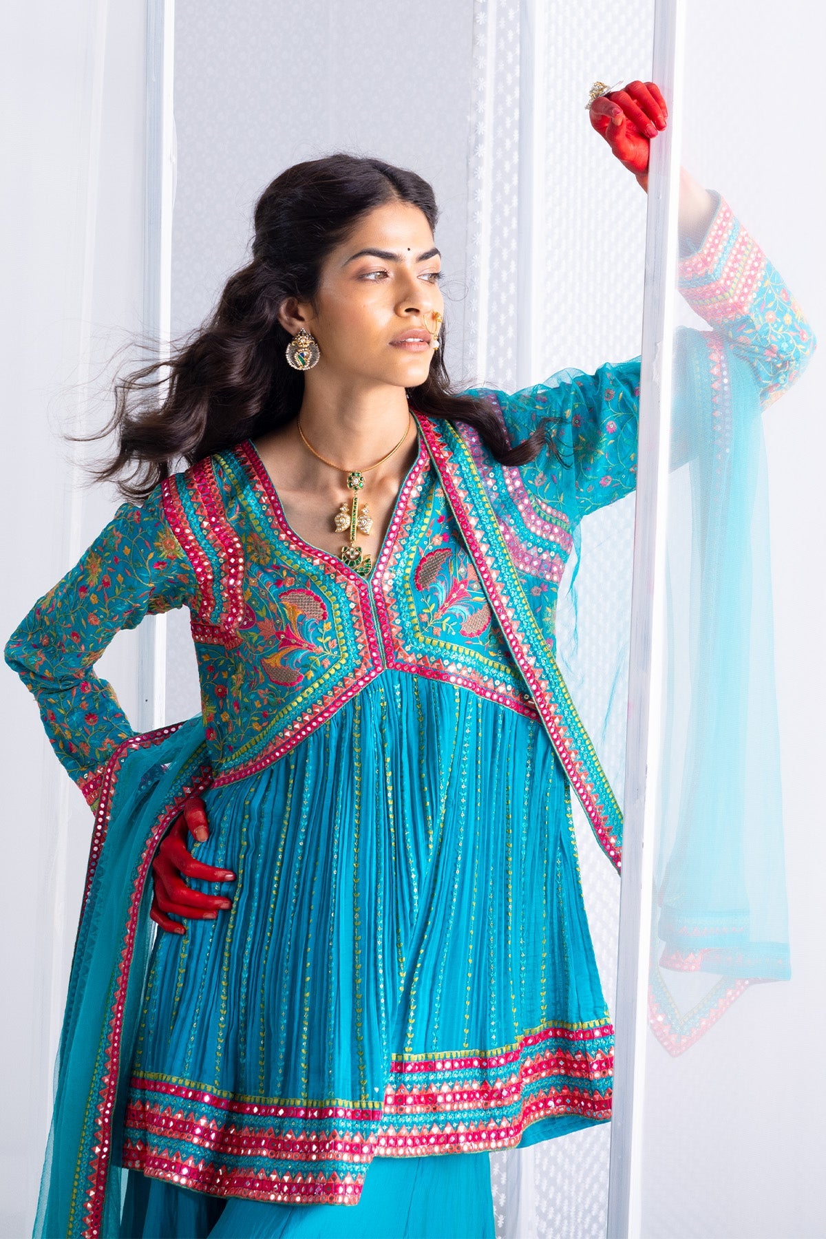 Green Zari-Embroidered Kurta 3 Pcs Set