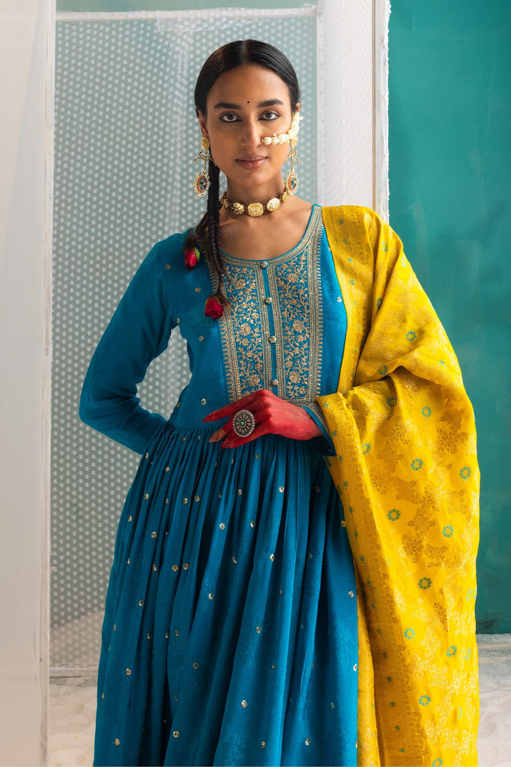 Green Embroidered Kurta Set