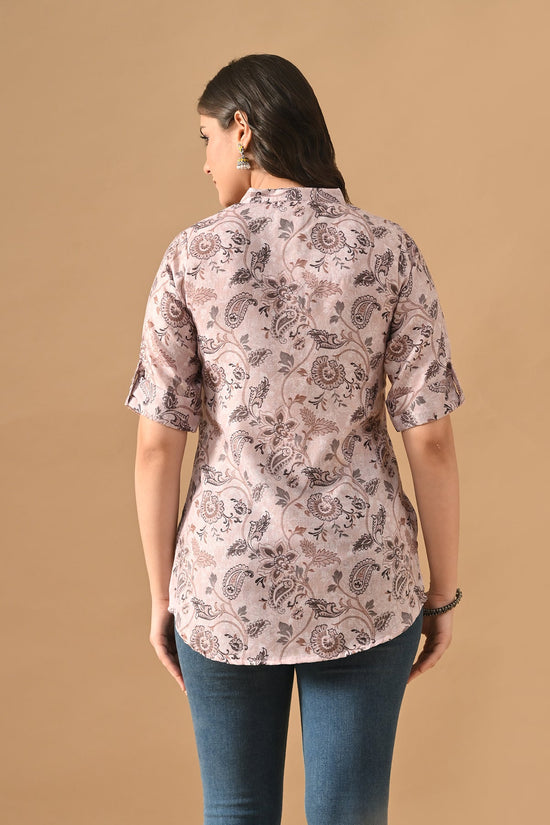 Grey Floral Printed Top