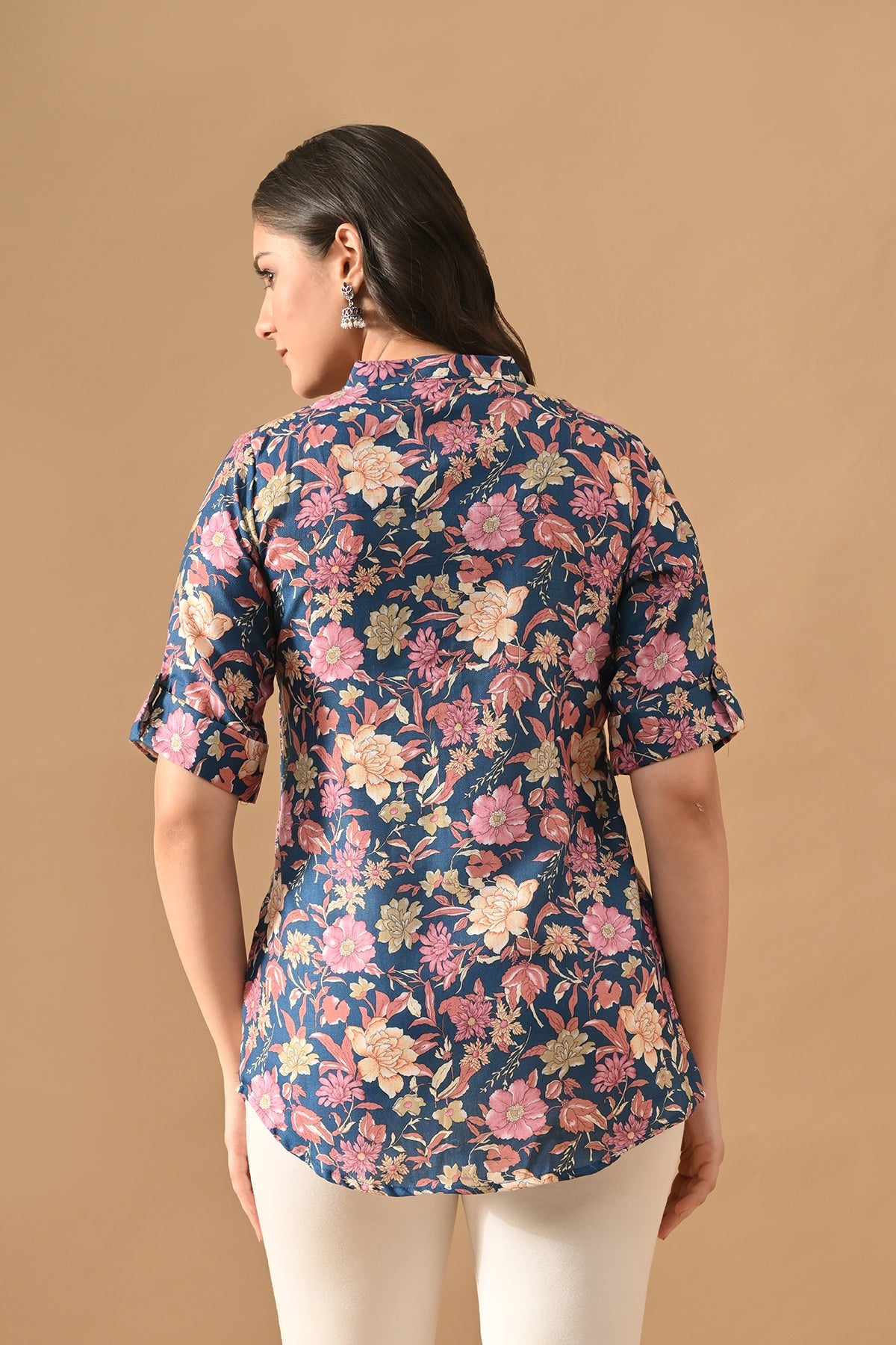 Blue Floral Printed Top