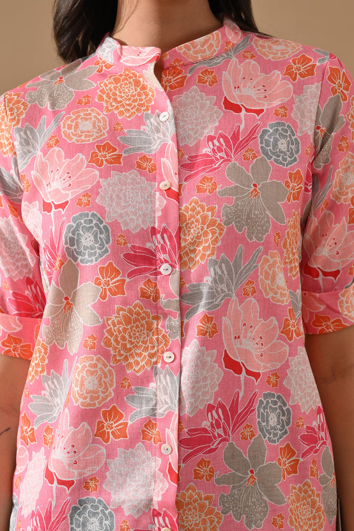 Pink Floral Printed Top