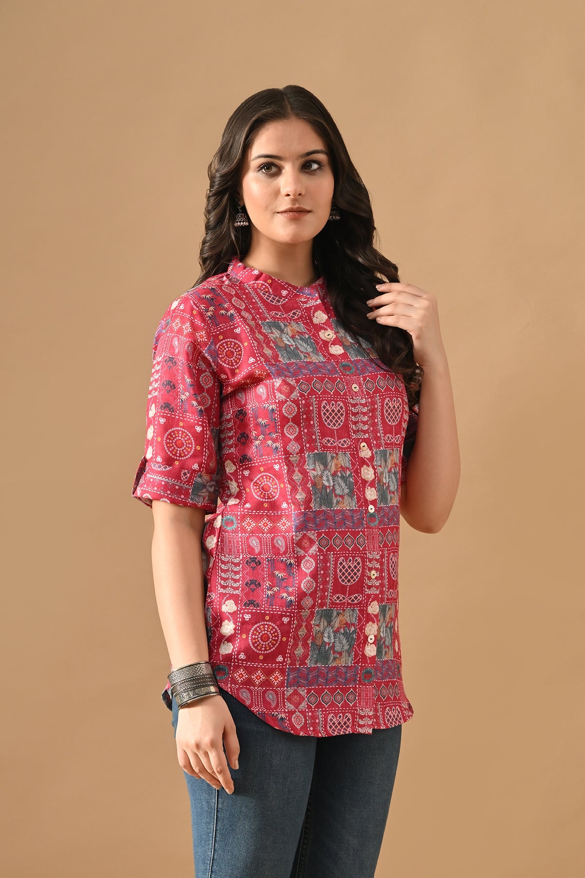 Pink Floral Printed Top