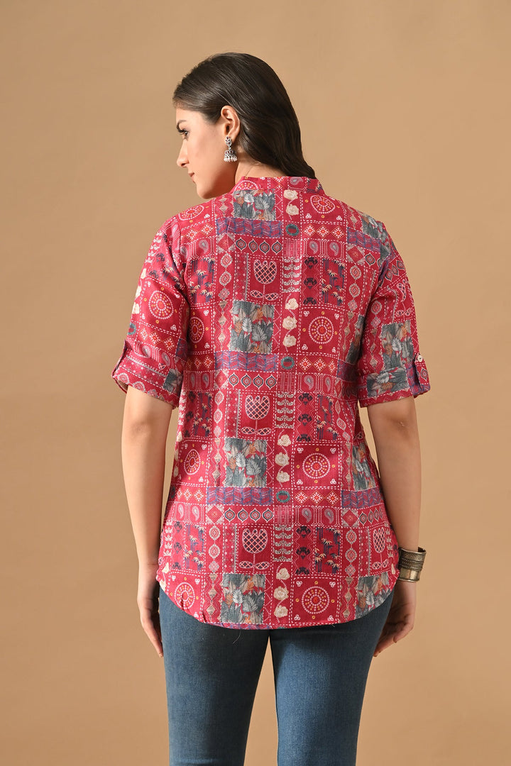 Pink Floral Printed Top