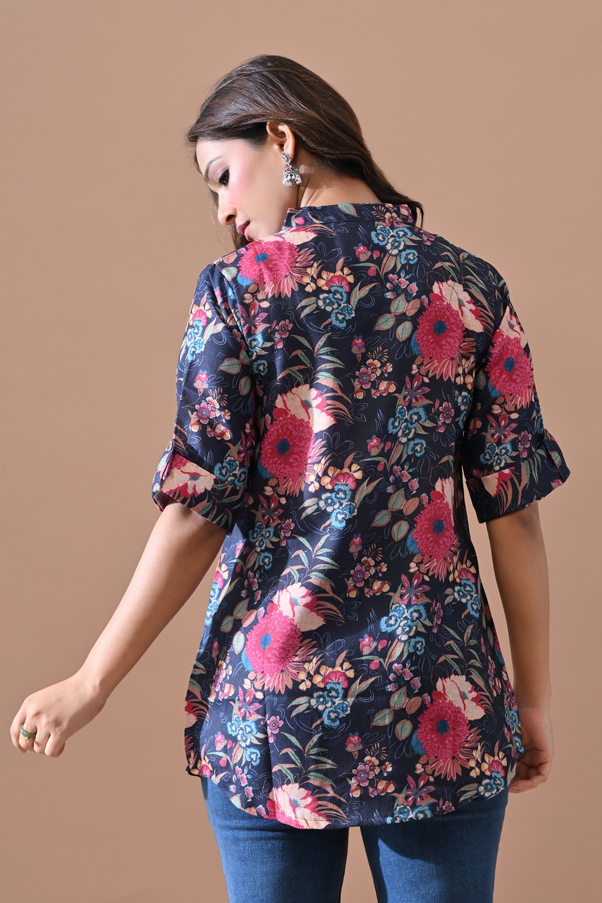 Blue Floral Printed Top