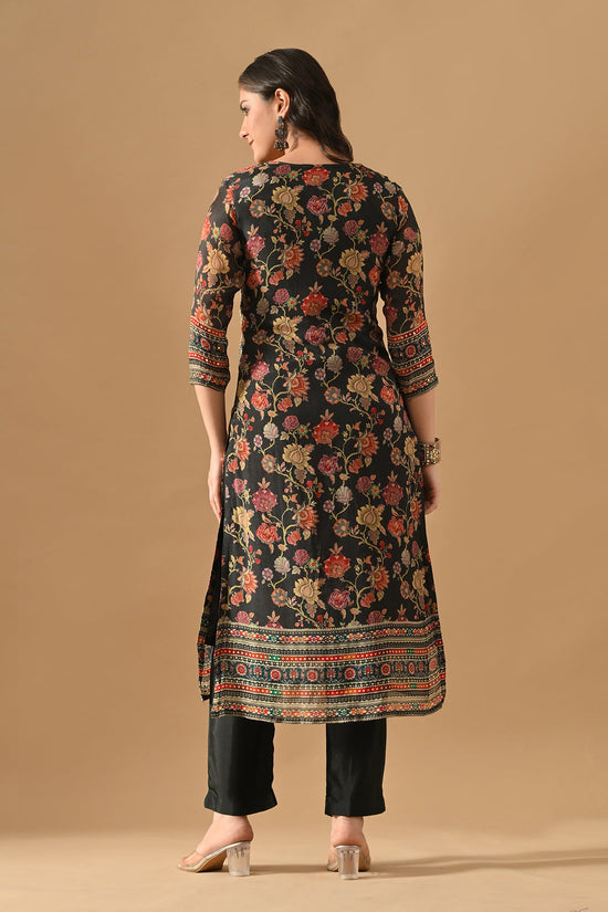 Grey Embellished Kurta Set