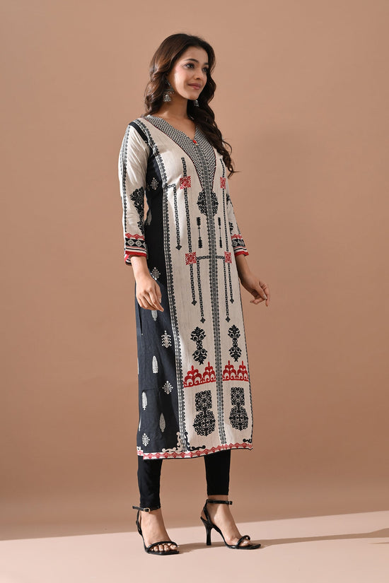 Cream Printed Kurta