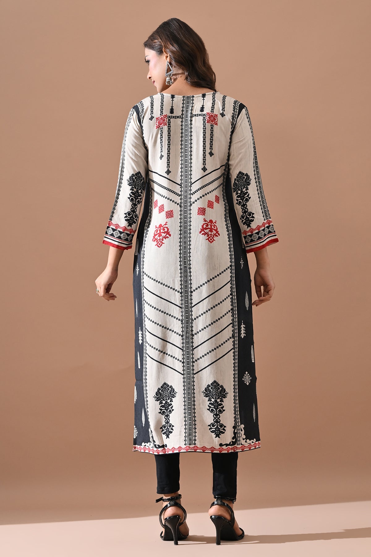 Cream Printed Kurta