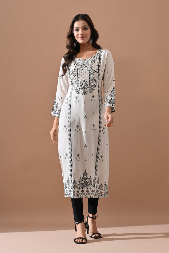 Cream Printed Kurta