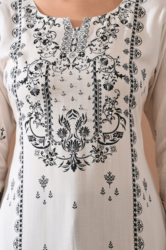Cream Printed Kurta