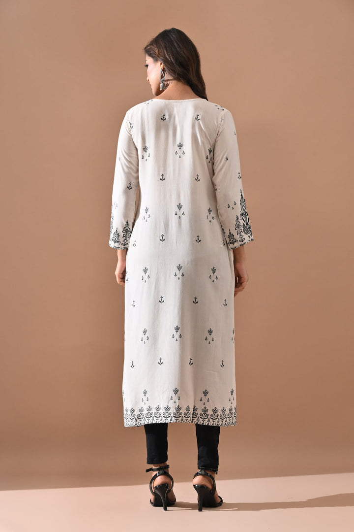 Cream Printed Kurta