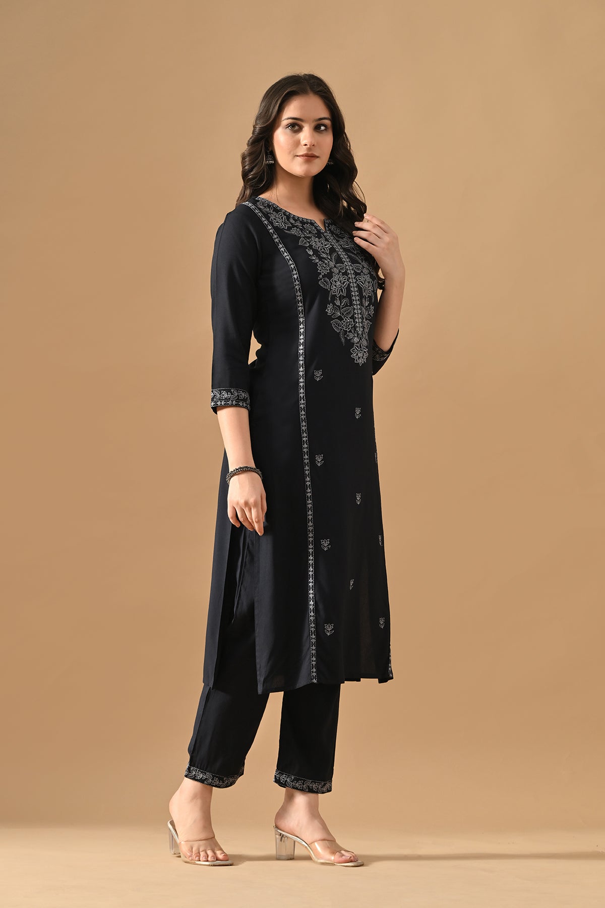 Blue Embroidered Kurta Set