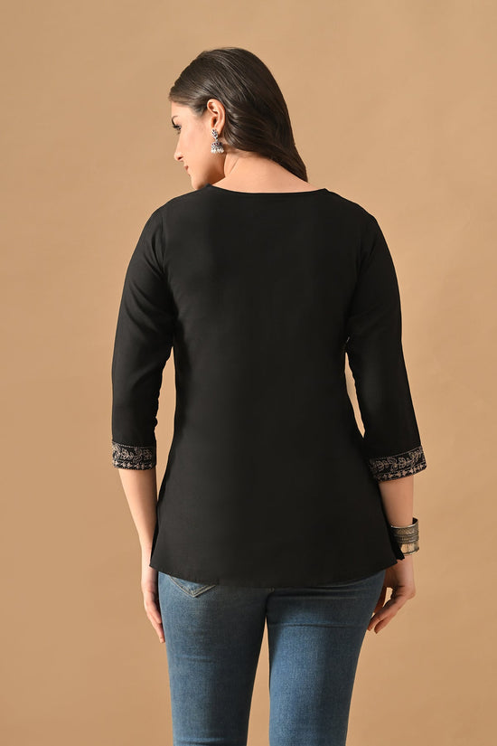 Black Embroidered Top