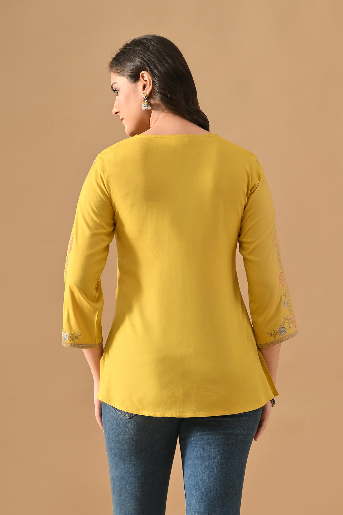 Yellow Embroidered Top