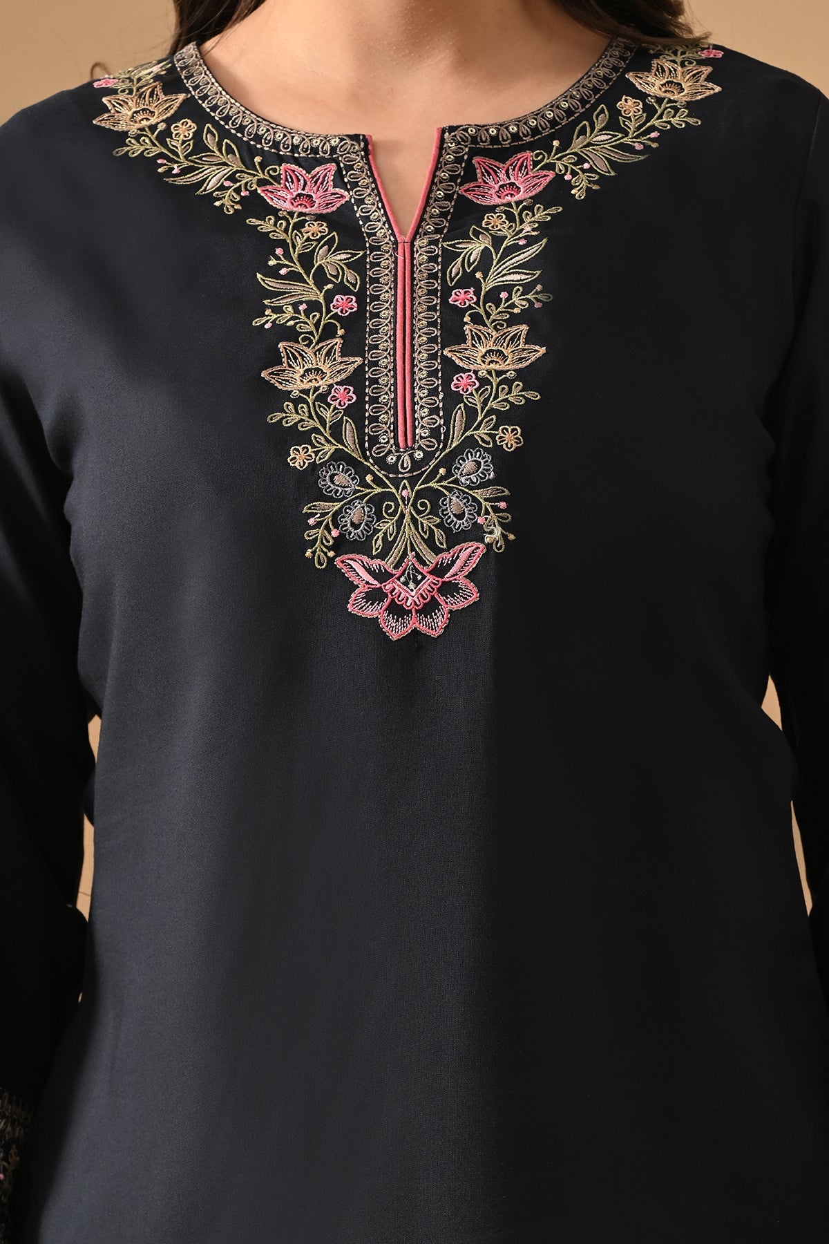Blue Embroidered Top