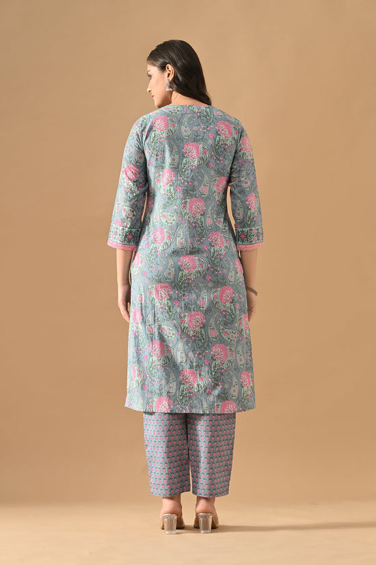 Blue Printed Kurta Set