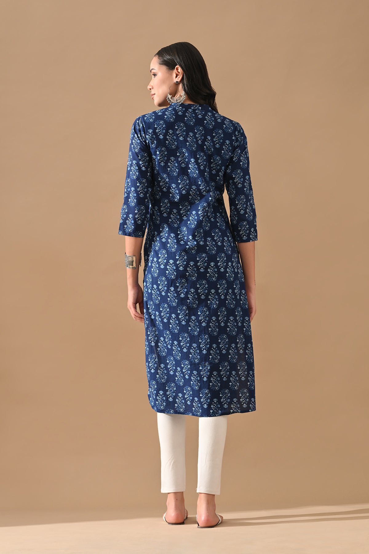 Blue Printed Straight Kurta