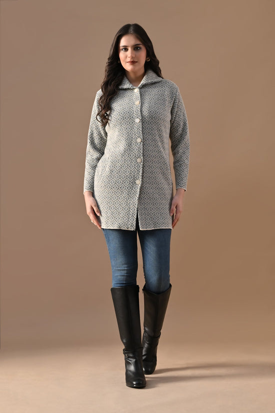 Winter Cream Classic Collar Neck Overcoat