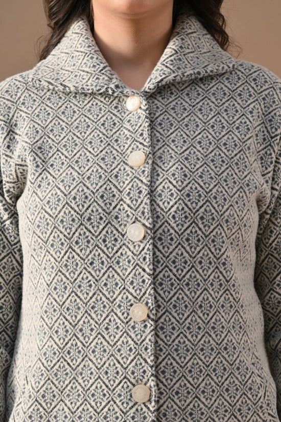 Winter Cream Classic Collar Neck Overcoat