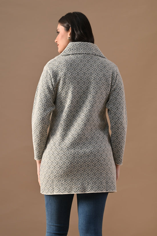 Winter Cream Classic Collar Neck Overcoat