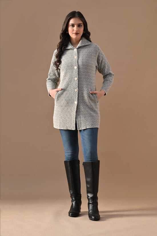 Winter Cream Classic Collar Neck Overcoat
