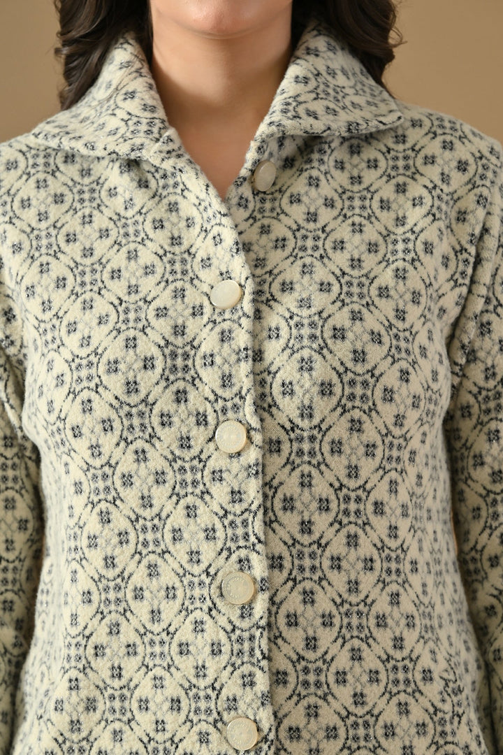 Winter Cream Classic Collar Neck Overcoat