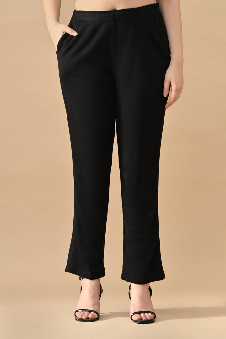 Winter Black Ethnic Motifs Woven Co-Ord Set