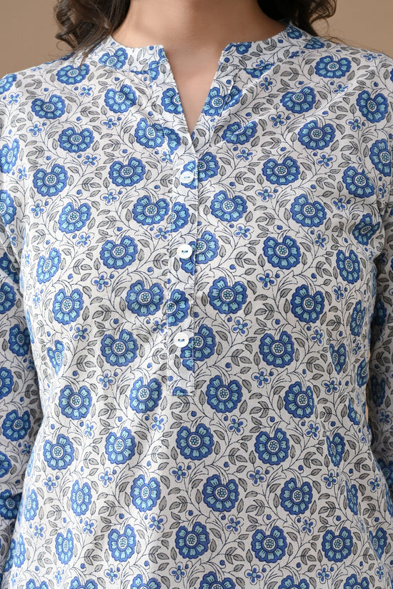 White Printed Straight Kurta