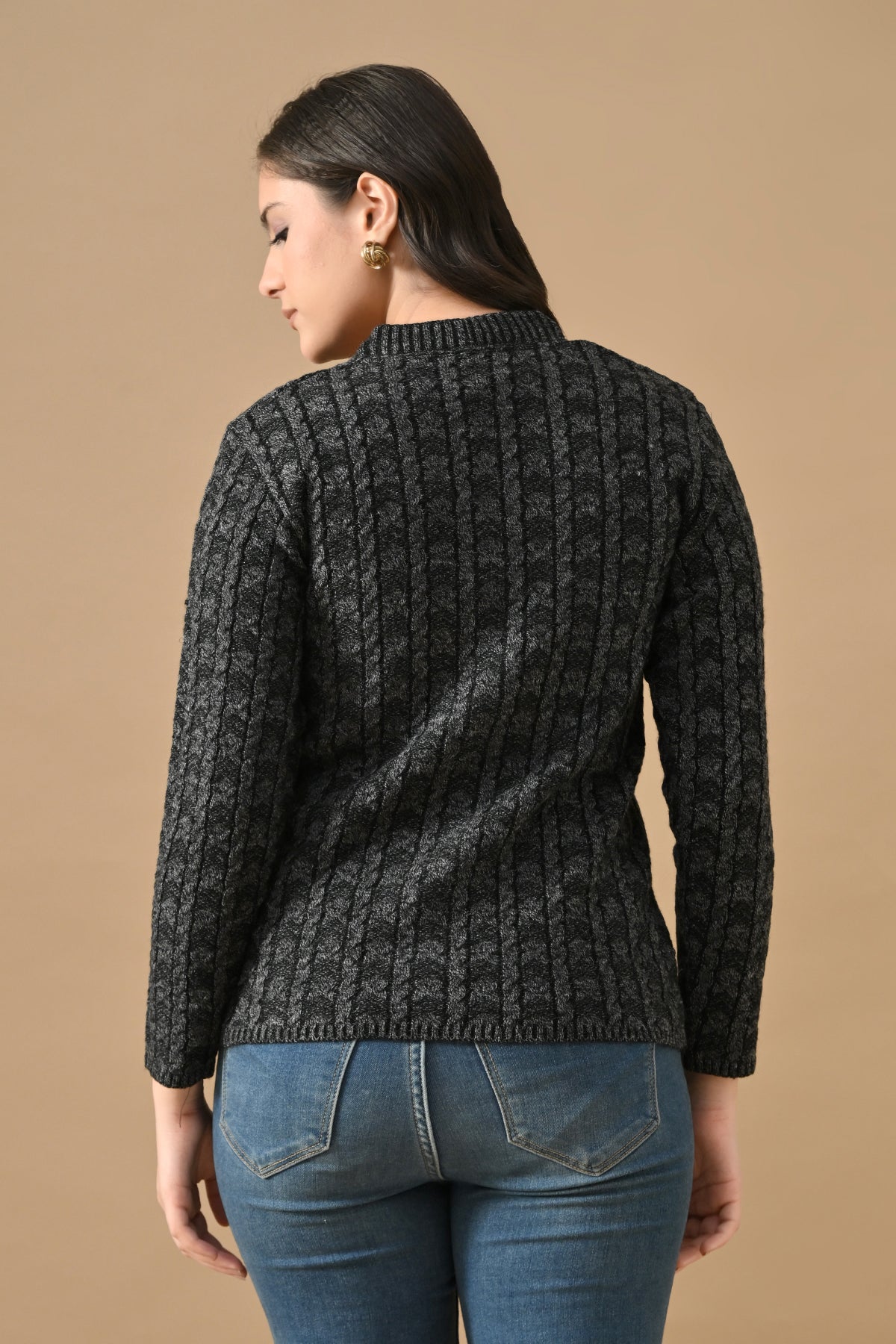 Winter Grey Knitted V-Neck Cardigan