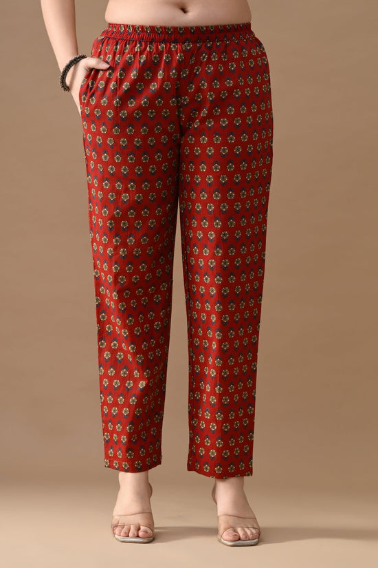 Maroon Floral Printed Kurta Set (2 Piece)