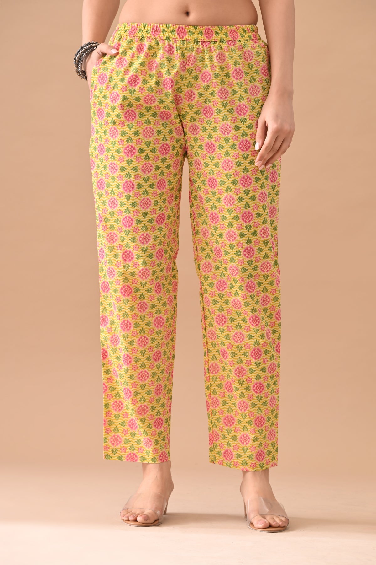 Yellow Floral Printed Kurta 3 Pcs Set