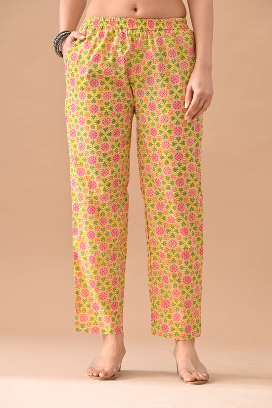 Yellow Floral Printed Kurta 3 Pcs Set