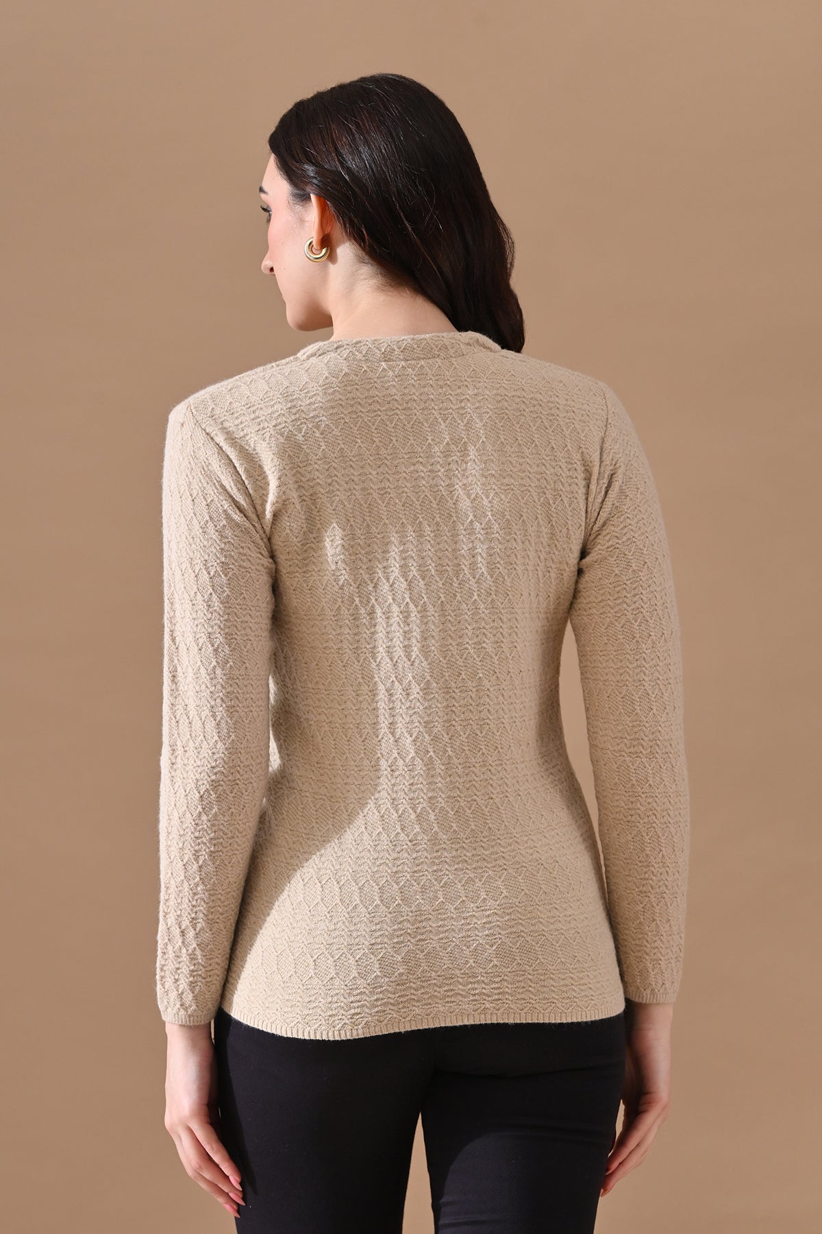 Winter Beige Knitted Cardigan