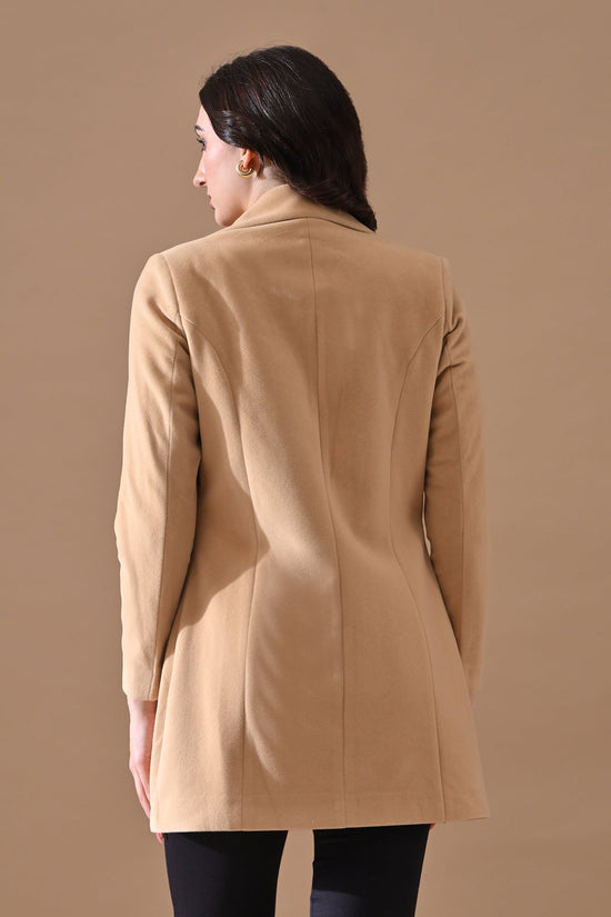 Winter Fawn Classic Notch Collar Neck Overcoat