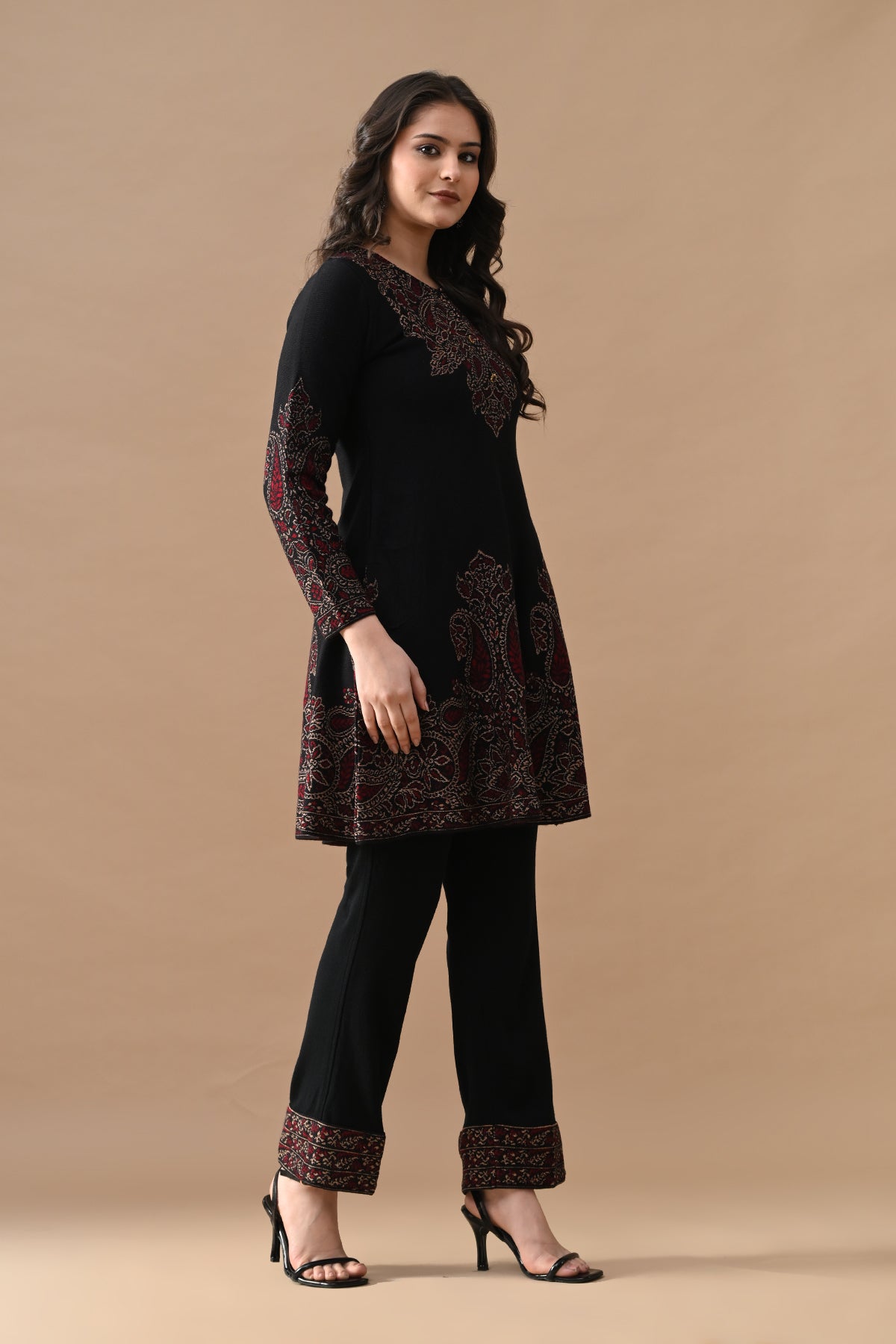 Winter Black  Printed Woven Co-ord Set