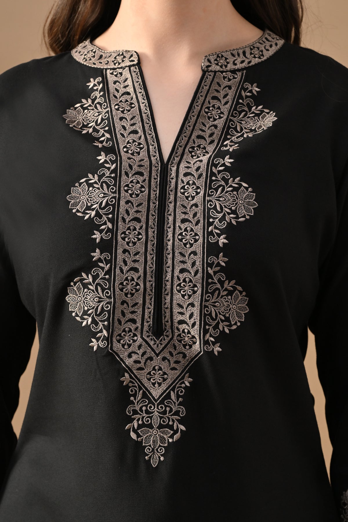 Black Embroidered Top