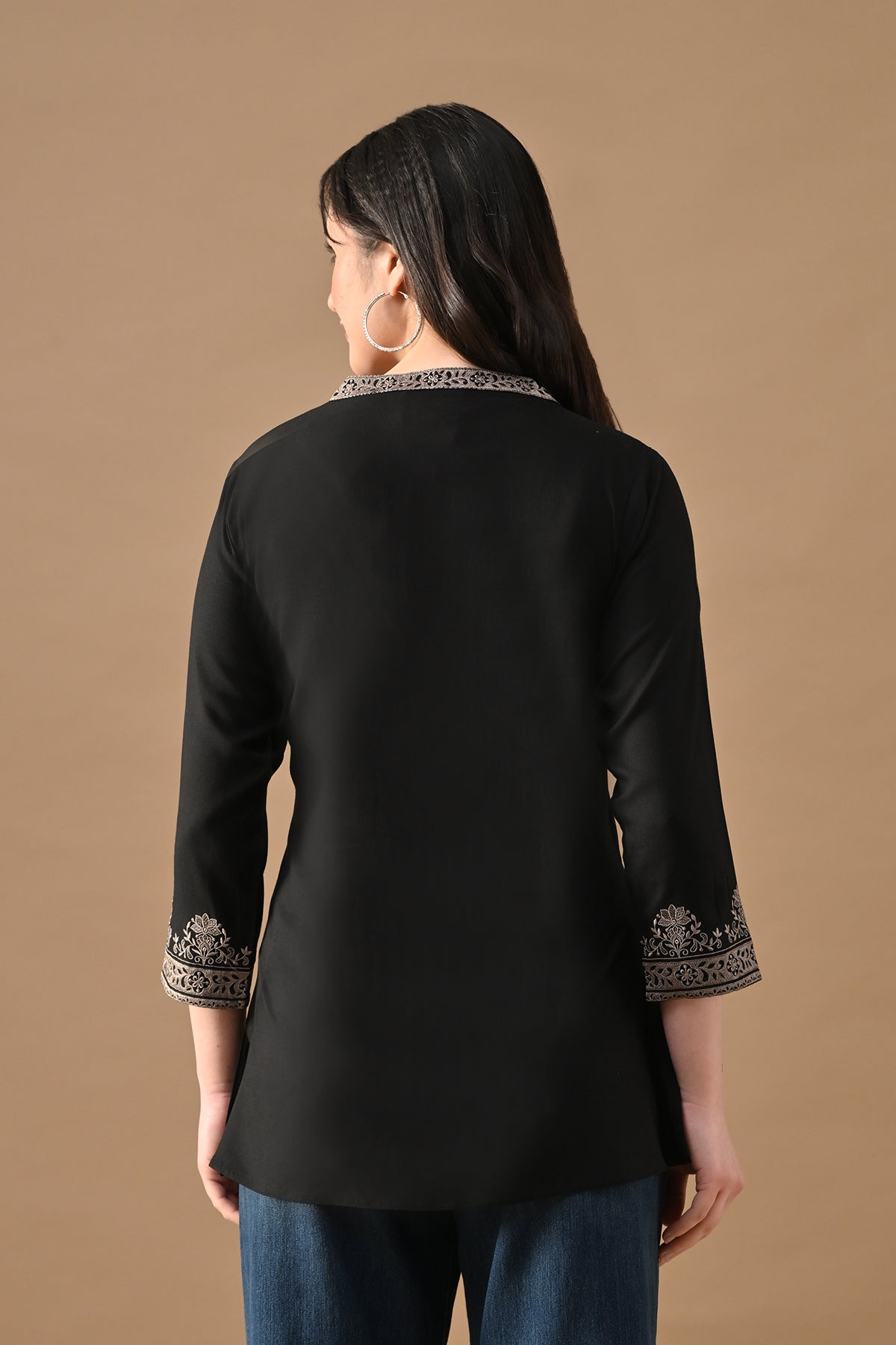 Black Embroidered Top